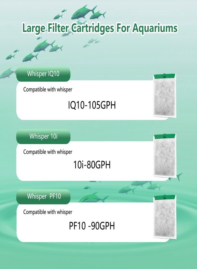 pewyoke Aquarium 10 Pack Medium Filter Cartridges Compatible with Whisper Filters 10i IQ10 PF10 Power Filters - Image 3